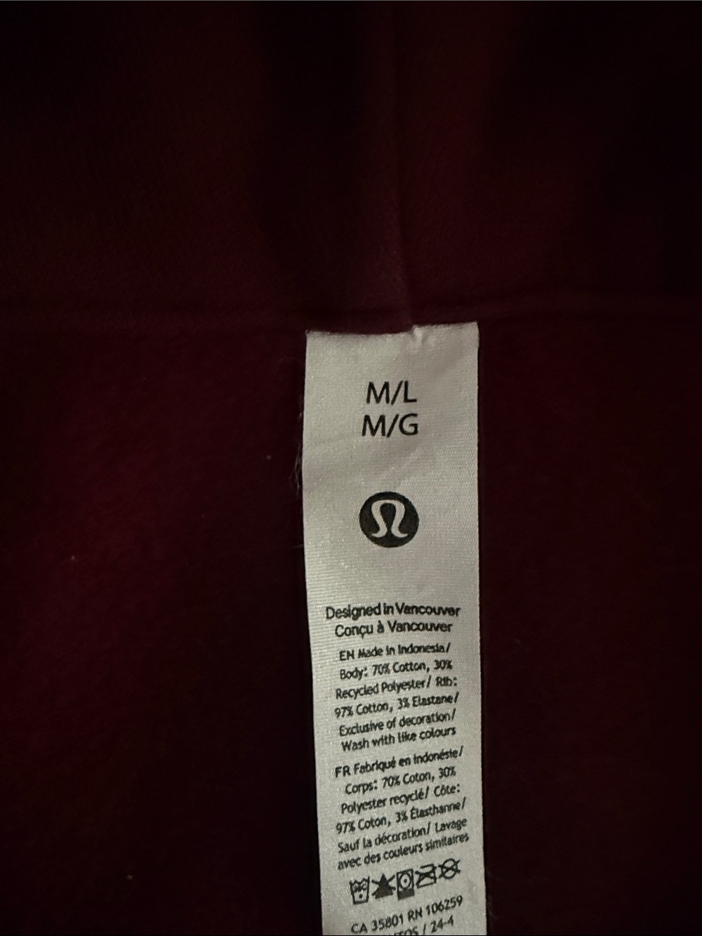 lululemon athletica Hoodie in Burgundy - Picture 2 of 3